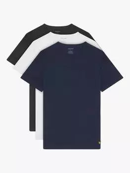 Футболка с коротким рукавом обычного кроя из хлопчатобумажной смеси Lyle & Scott, цвет White/Charcoal/Peacoat