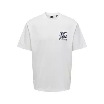 Футболка с коротким рукавом Only & Sons Layne Life Rlx Planet, белый