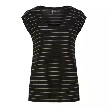 Футболка с коротким рукавом Pieces Billo Lurex Stripes, черный