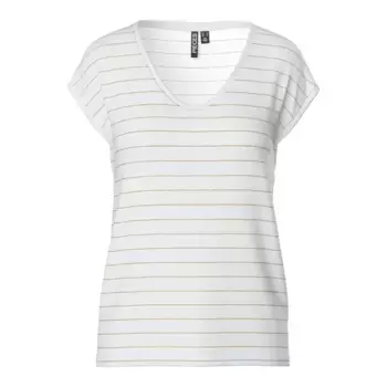 Футболка с коротким рукавом Pieces Billo Lurex Stripes, белый