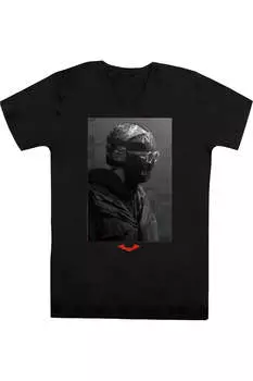 Футболка с коротким рукавом с изображением потертого портрета «Бэтмен» (2022) Риддлера Gildan, черный