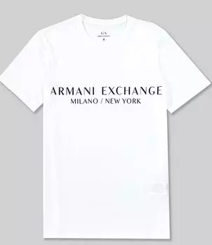 Футболка с коротким рукавом с логотипом Armani Exchange Slim Fit Milano, белый
