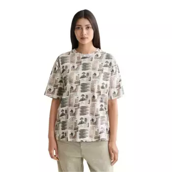 Футболка с коротким рукавом Scotch & Soda All Over Printed Loose Fit, бежевый