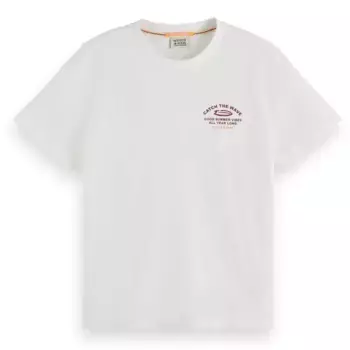 Футболка с коротким рукавом Scotch & Soda Chest Artwork, белый