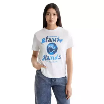 Футболка с коротким рукавом Scotch & Soda Washed Regular Fit Chest Artwork, белый