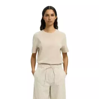 Футболка с коротким рукавом Selected Essential Boxy, бежевый