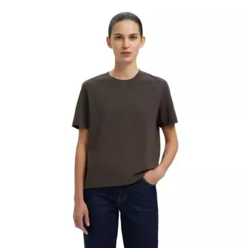 Футболка с коротким рукавом Selected Essential Boxy, коричневый