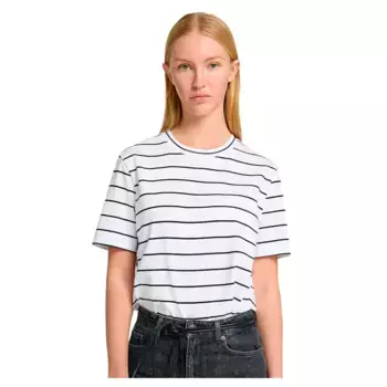 Футболка с коротким рукавом Selected Essential Striped Boxy, белый