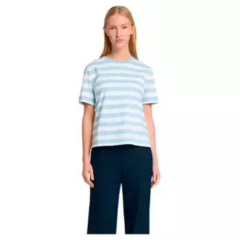 Футболка с коротким рукавом Selected Essential Striped Boxy, синий