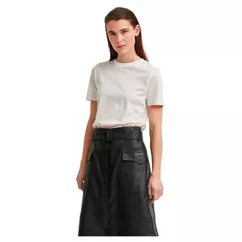 Футболка с коротким рукавом Selected My Perfect Box Cut-Stripe, белый