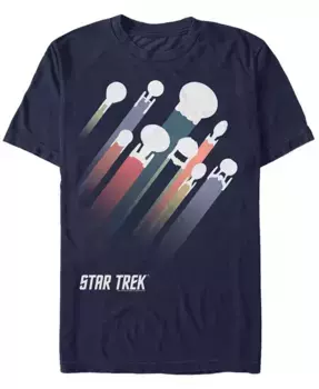 Футболка с коротким рукавом Star Trek Men's The Original Series Retro Ship Streaks Fifth Sun, синий