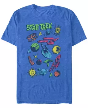 Футболка с коротким рукавом Star Trek Men's The Original Series Comic Pop Art Fifth Sun, синий