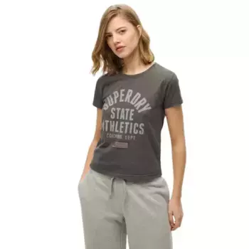 Футболка с коротким рукавом Superdry Ath Graphic Fitted, серый