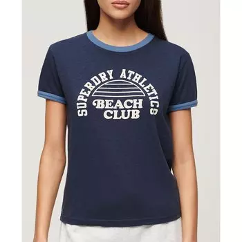 Футболка с коротким рукавом Superdry Beach Graphic Fitted Ringer, синий