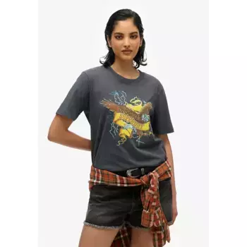 Футболка с коротким рукавом Superdry Biker Rock Graphic Relaxed, серый