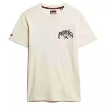 Футболка с коротким рукавом Superdry Biker Rock Relaxed Fit, бежевый
