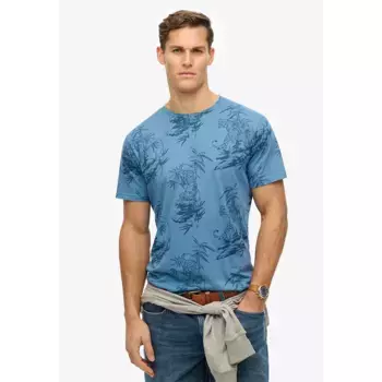 Футболка с коротким рукавом Superdry Classic Ess Rlxd Printed, синий