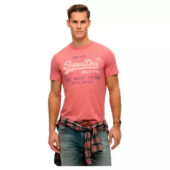 Футболка с коротким рукавом Superdry Classic Relaxed Fit, розовый