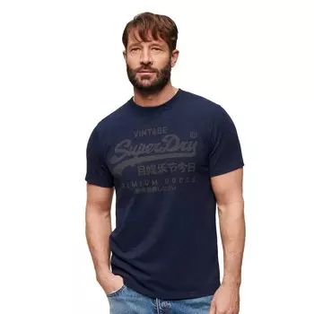 Футболка с коротким рукавом Superdry Classic Vintage Logo Heritage, синий