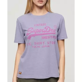 Футболка с коротким рукавом Superdry Classic Vl Heritage Relaxd, фиолетовый