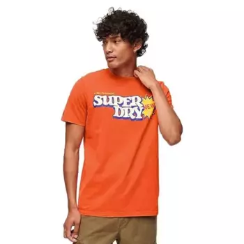 Футболка с коротким рукавом Superdry Cooper 70S Retro Logo, оранжевый