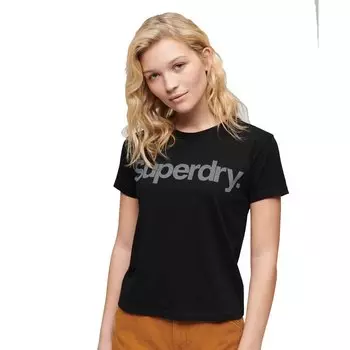 Футболка с коротким рукавом Superdry Core Logo City Fitted, черный