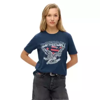 Футболка с коротким рукавом Superdry Embellish Varsity Relaxed, синий