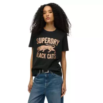 Футболка с коротким рукавом Superdry Embellish Varsity Relaxed, черный