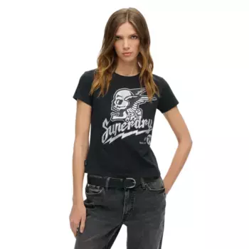 Футболка с коротким рукавом Superdry Embellished Poster Fitted, черный