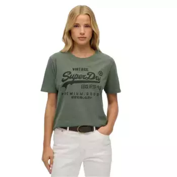 Футболка с коротким рукавом Superdry Embellished Vl Relaxed Fit, зеленый