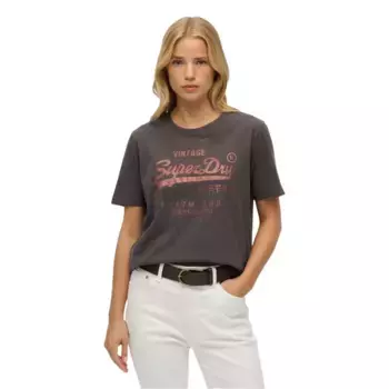 Футболка с коротким рукавом Superdry Embellished Vl Relaxed Fit, черный