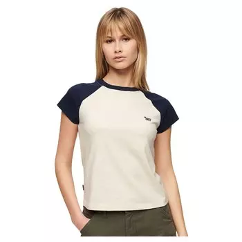 Футболка с коротким рукавом Superdry Essential Logo Raglan, бежевый