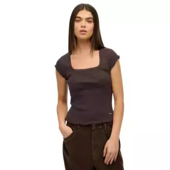 Футболка с коротким рукавом Superdry Essential Square, коричневый