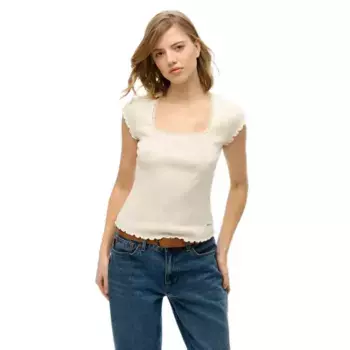 Футболка с коротким рукавом Superdry Essential Square, бежевый