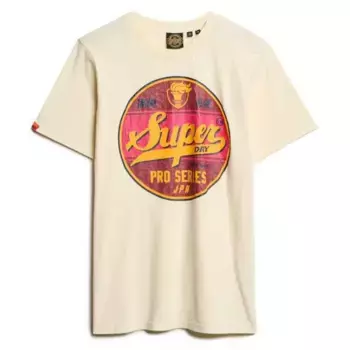 Футболка с коротким рукавом Superdry Gasoline Graphic Relaxed, бежевый