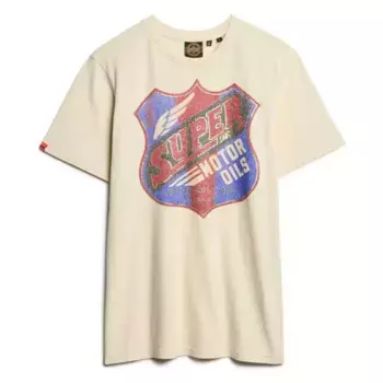 Футболка с коротким рукавом Superdry Gasoline Graphic Relaxed, бежевый