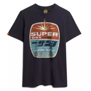 Футболка с коротким рукавом Superdry Gasoline Graphic Relaxed, черный
