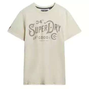 Футболка с коротким рукавом Superdry Heritage Brand Relaxed Fit, бежевый