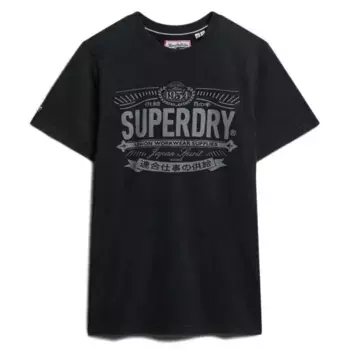 Футболка с коротким рукавом Superdry Heritage Brand Relaxed Fit, черный