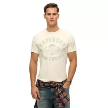 Футболка с коротким рукавом Superdry Lo-Fi Outdoor Relaxed, бежевый