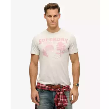 Футболка с коротким рукавом Superdry Lo-Fi Outdoor Mono Relaxed, белый