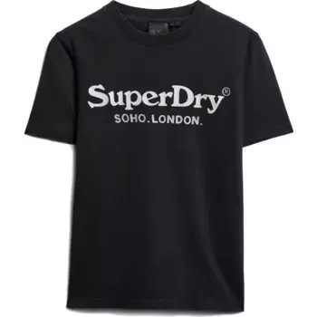 Футболка с коротким рукавом Superdry Metallic Venue Relaxed, черный