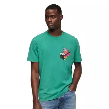 Футболка с коротким рукавом Superdry Neon Travel Chest Loose, зеленый