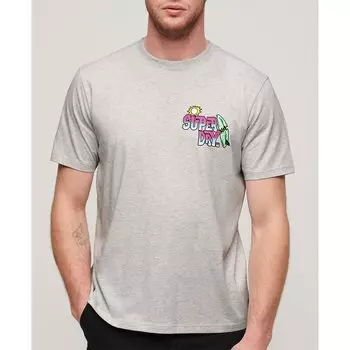 Футболка с коротким рукавом Superdry Neon Travel Chest Loose, серый