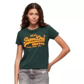 Футболка с коротким рукавом Superdry Neon Vl Graphic Fitted, зеленый