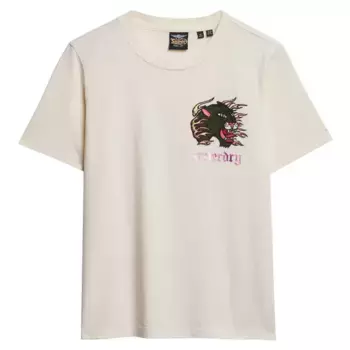 Футболка с коротким рукавом Superdry Old School Tattoo Relaxed, бежевый