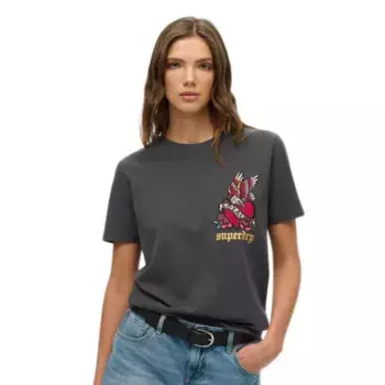 Футболка с коротким рукавом Superdry Old School Tattoo Relaxed, серый