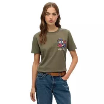 Футболка с коротким рукавом Superdry Old School Tattoo Relaxed, зеленый