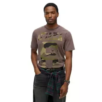 Футболка с коротким рукавом Superdry Osaka Loose, коричневый