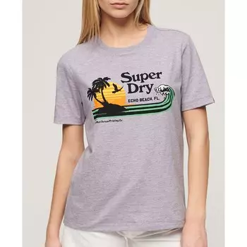 Футболка с коротким рукавом Superdry Outdoor Relaxed, фиолетовый